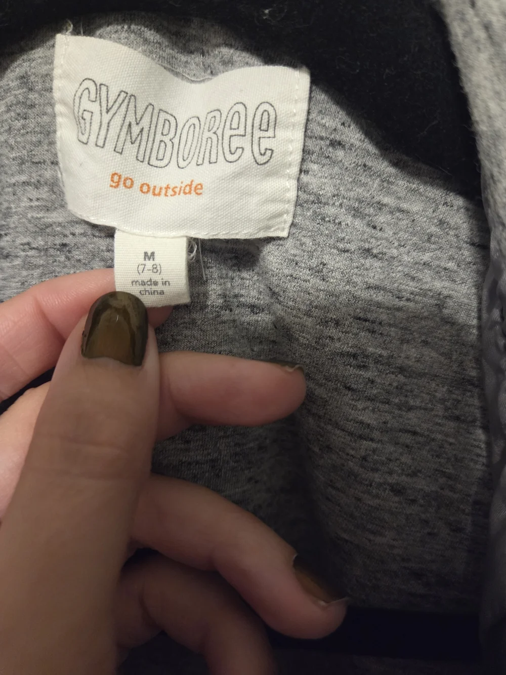 Gymboree Boys Black Hooded Windbreaker with Gray Lining